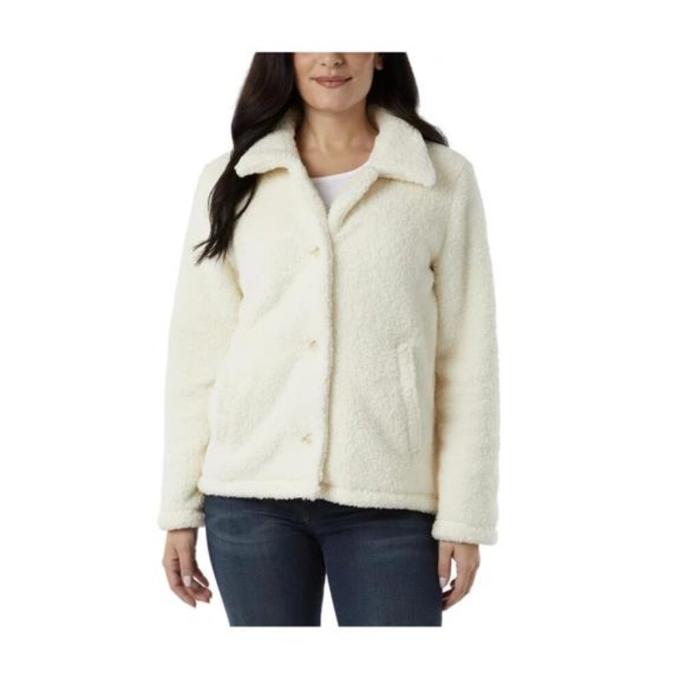 32 Degrees Heat Women's Cozy Fleece Button Front Jacket
